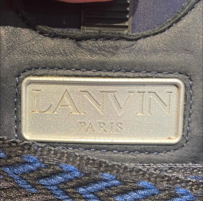 lanvin curb sneaker bleu marine