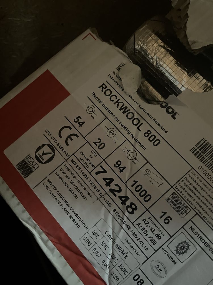 Rockwool 800 Otulina Izolacja na Rury Armaflex 19mm 25mm Pianka