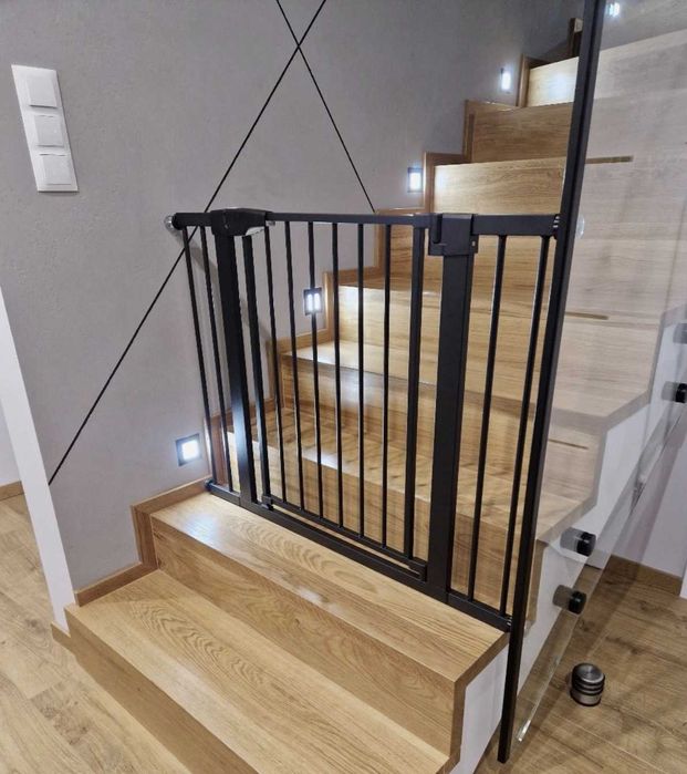 NOWA Bramka Rozporowa 75–110 cm Czarna Dla Dzieci Bezpieczna Solidna