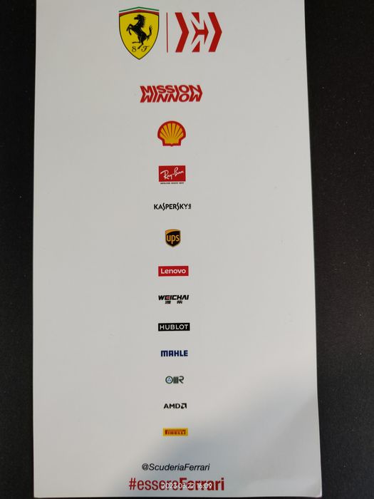 Sebastian Vettel Ferrari karta kierowcy F1 Formuła 1