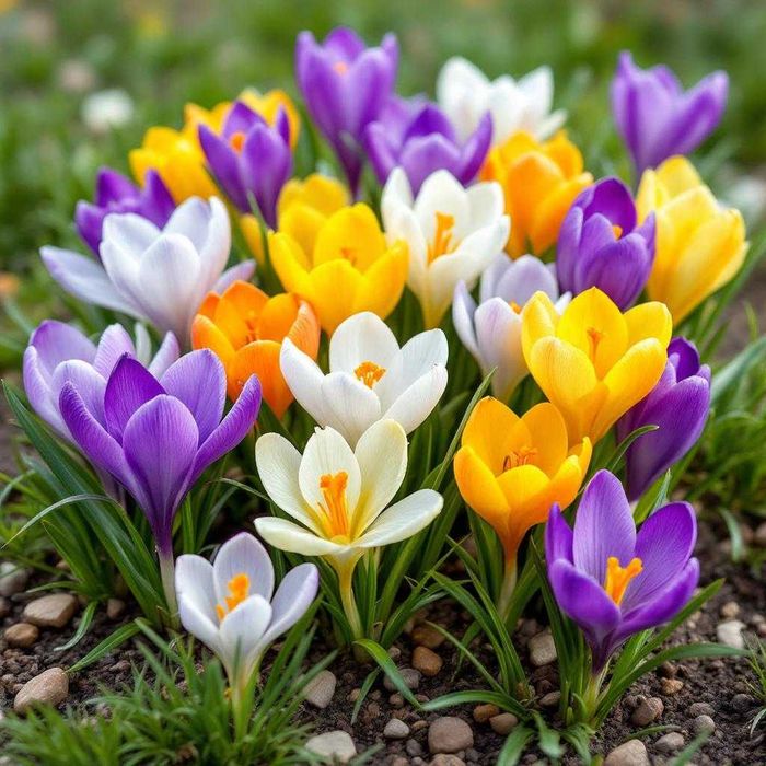 Cebulki KROKUSÓW 100 szt mix kolorów cebulek Kwiatów Krokusy Krokus XL