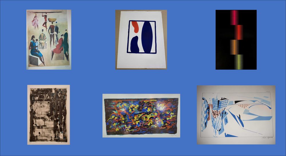 CARGALEIRO, VIEIRA DA SILVA e outros. Serigrafias assinadas à mão