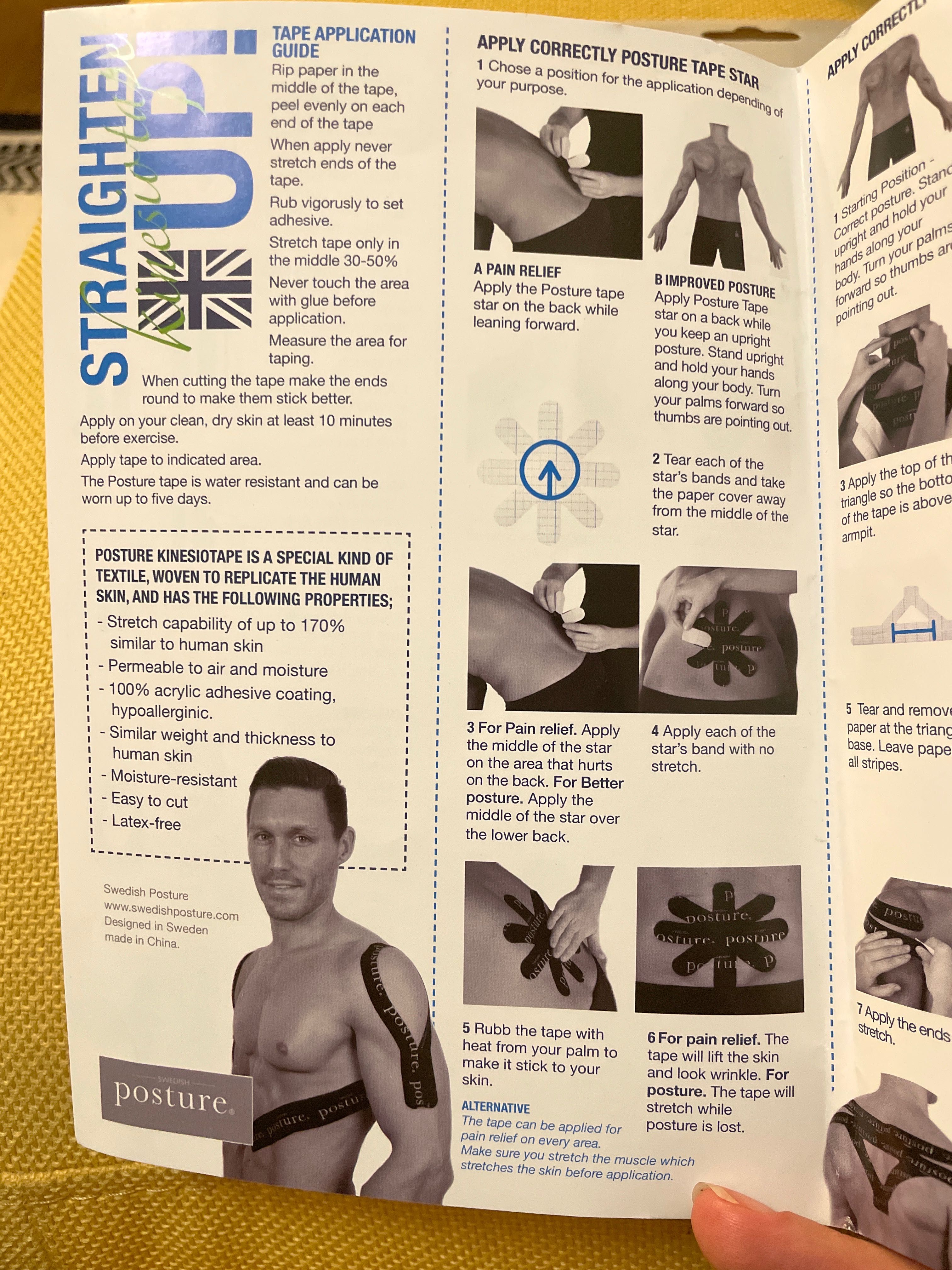 Тейпи для поперекового відділу Swedish posture