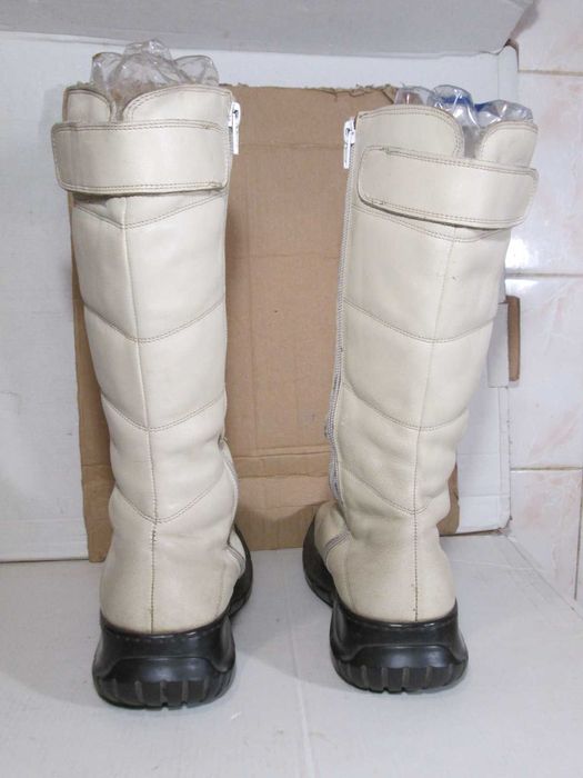 Сапоги женские зимние кожа белые 39 размер Италия MIRA