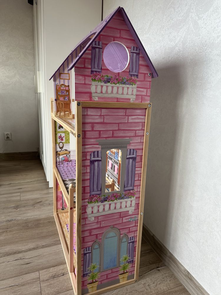 Duży drewniany domek dla lalek Kidkraft 114x73x34 cm