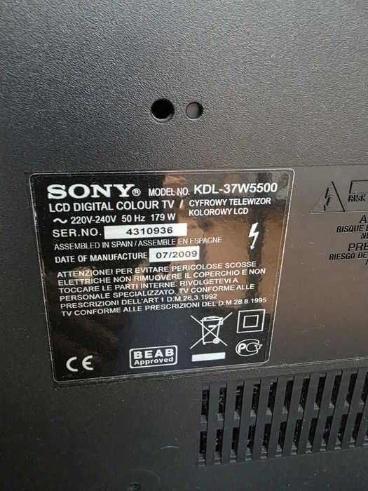 vendo TV Sony KDL-37W5500