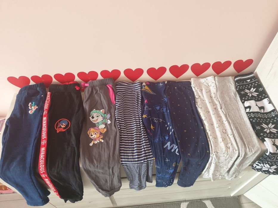Spodnie legginsy zestw 9szt