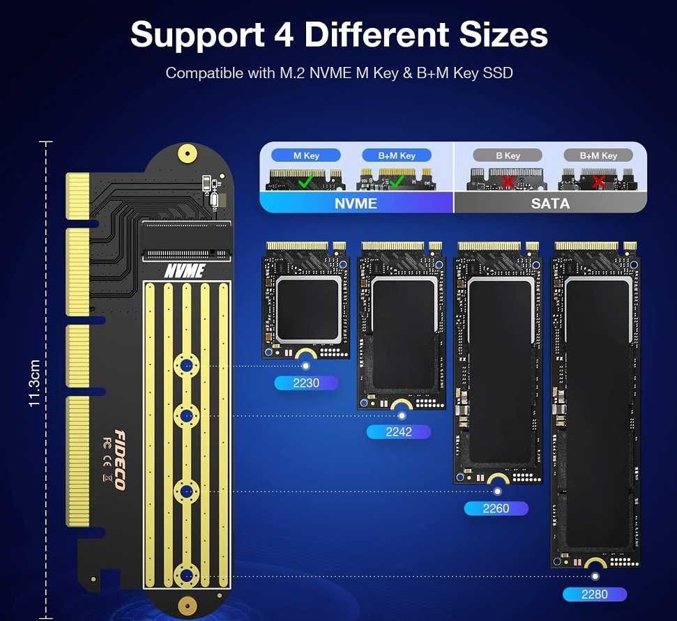 Adapter podłącz dysk M.2 NVMe do PCI-e 4.0 x16 * Wejherowo Video-Play