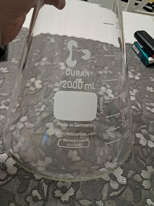 Simax zlewka 10000 ml 10 L plus kolba DWK 2000 ml 2 L borokrzem nowe