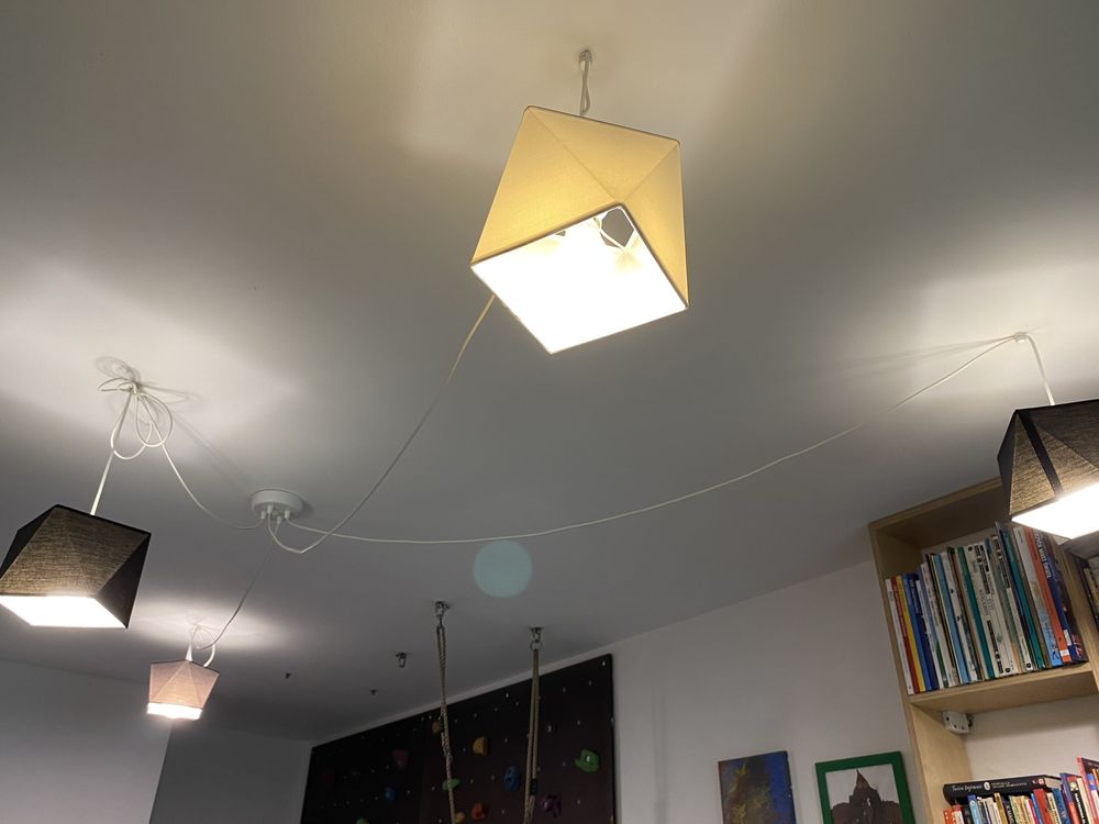Lampa sufitowa 4-punktowa pająk abażury