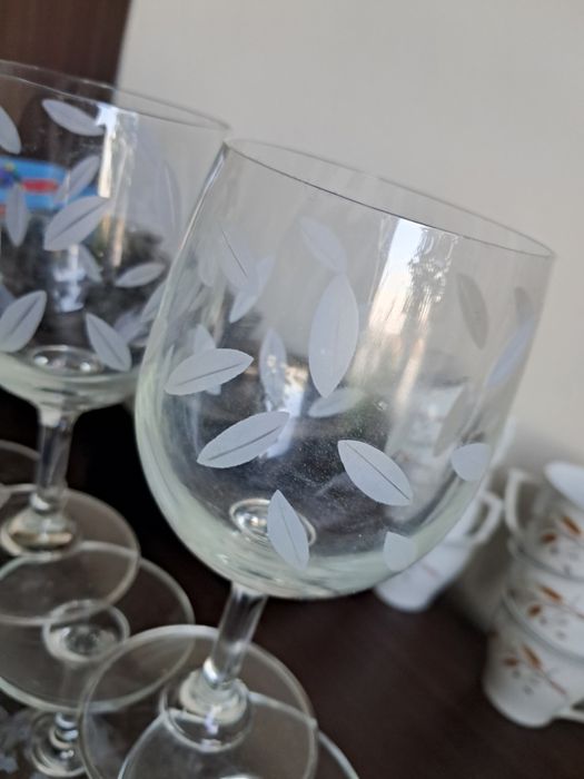 5 sztuk kieliszki do wina z listkami