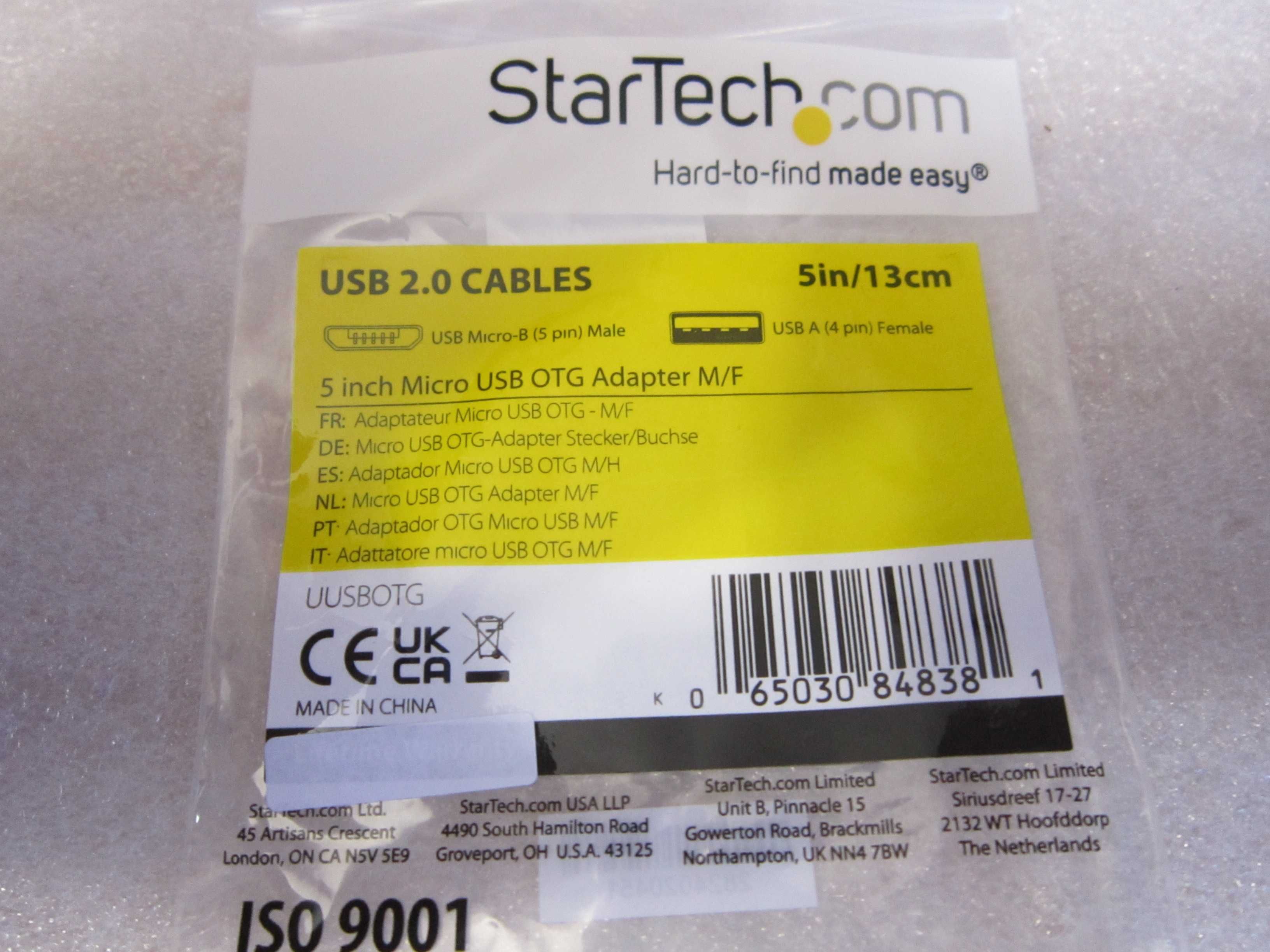 Adapter Przejściówka StarTech OTG micro USB  USB USB 2.0 do USB micro