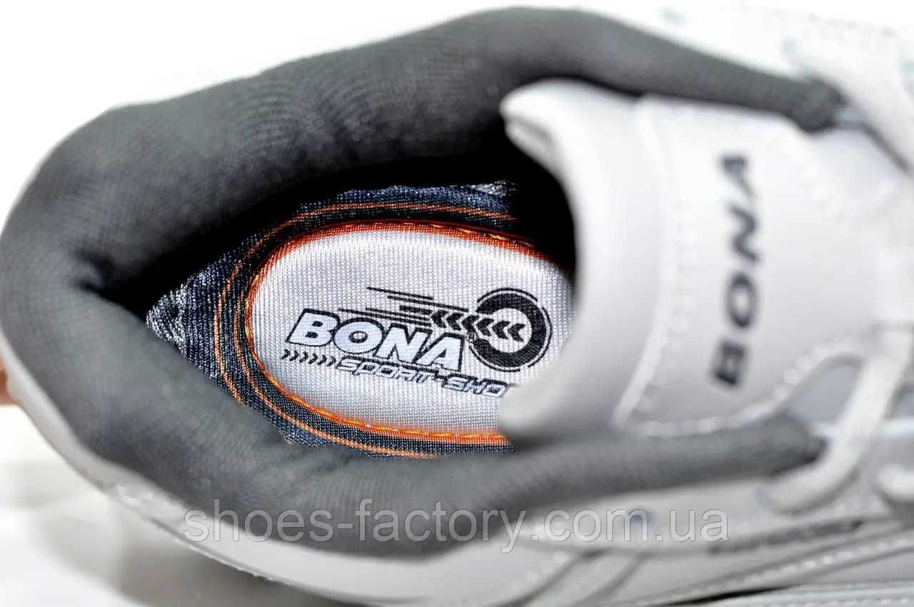 Сірі шкіряні кросівки Bona унісекс Код 885M-2