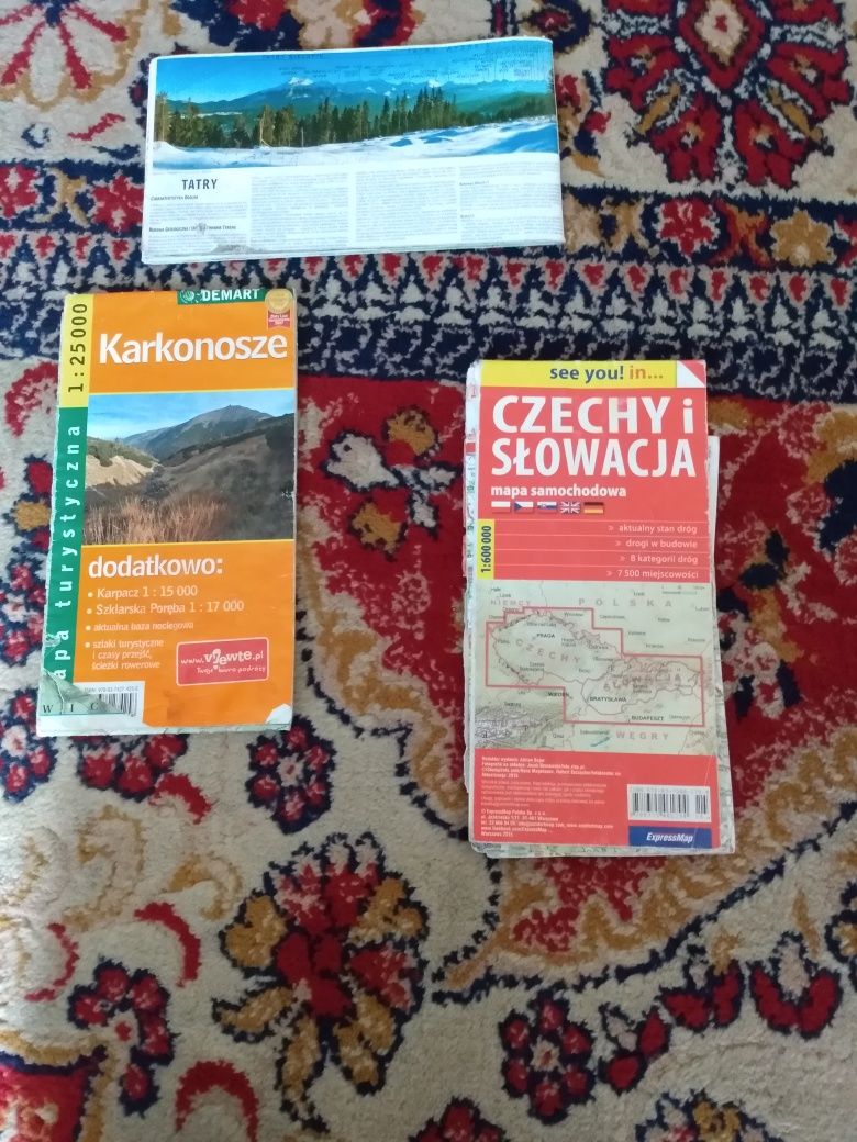 Mapa turystyczna Tatry, Karkonosze oraz Czechy i Slowacja