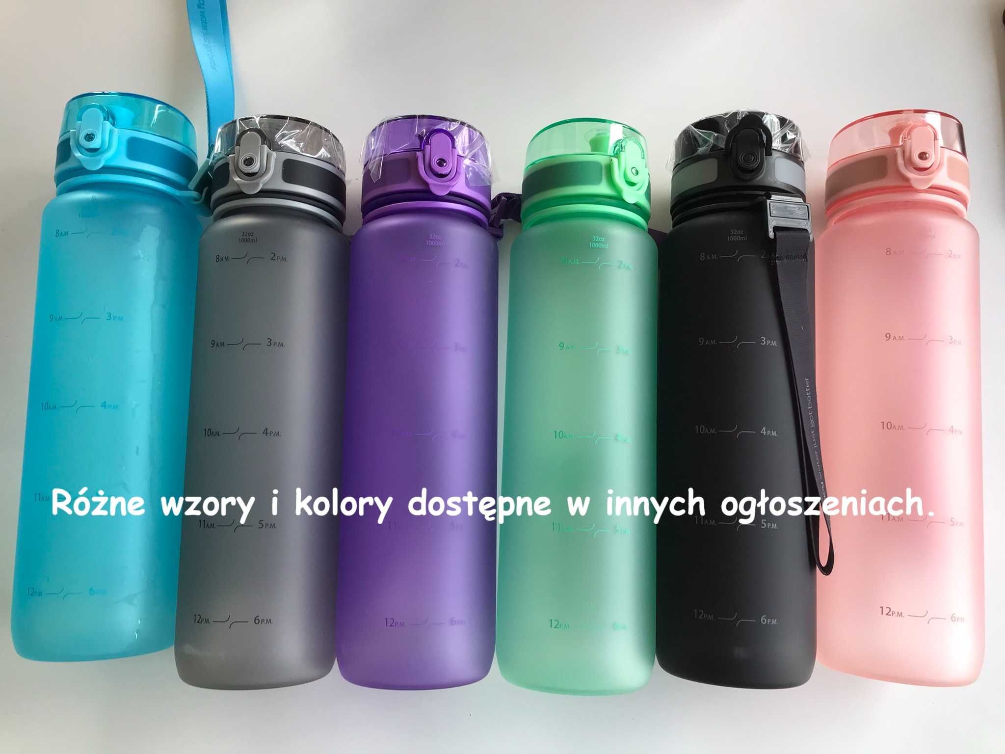Bidon butelka na wodę 1 litr z rękawem i sitkiem + GRATIS