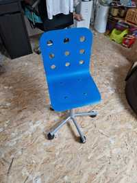 Krzesło dziecięce drewniane do biurka niebieskie Ikea