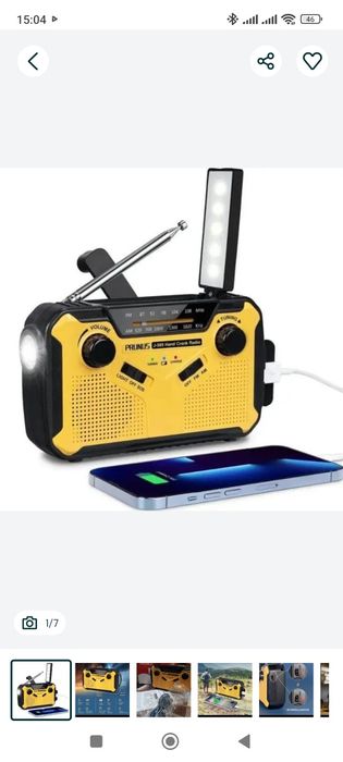 Динамо-радіо - павербанк 2000 мАг та ліхтарик на сонячній батареї