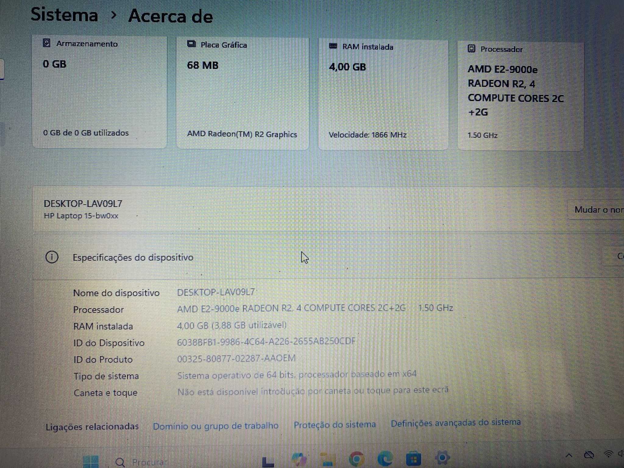Portátil HP 15-bw0xx