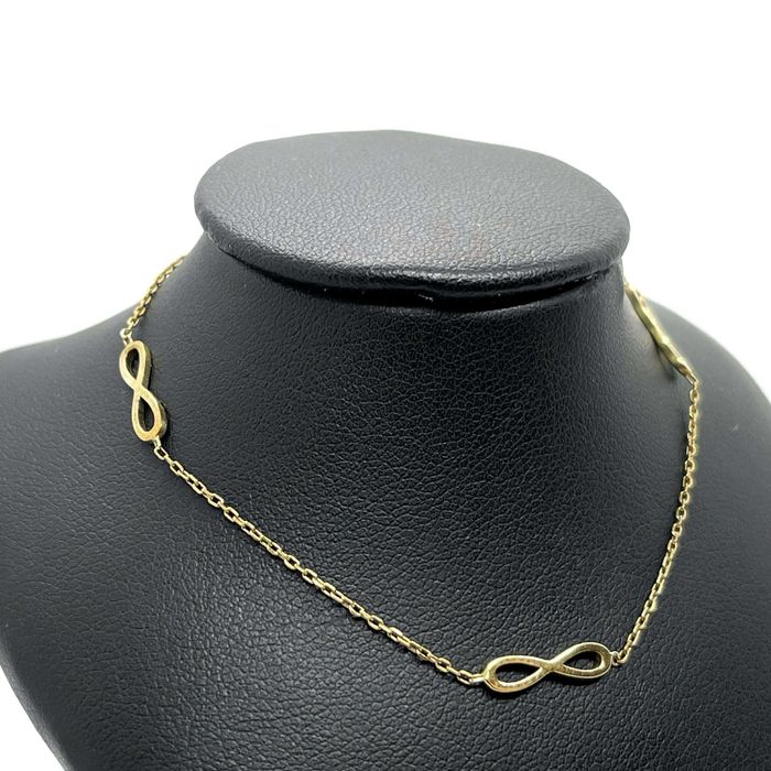 Złota Bransoletka Próby 333 18,5cm 1,11g Nieskończoność Ocechowana