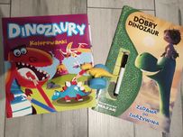 Dinozaury, kolorowanka , pieczątka, mazak ścieralny,