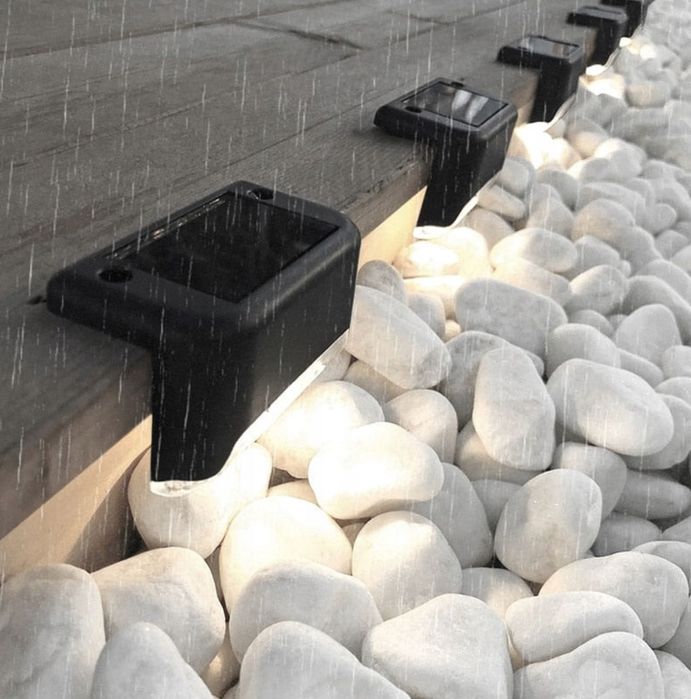 LAMPA SOLARNA zestaw 8szt led na taras schody ciepły biały PREMIUM