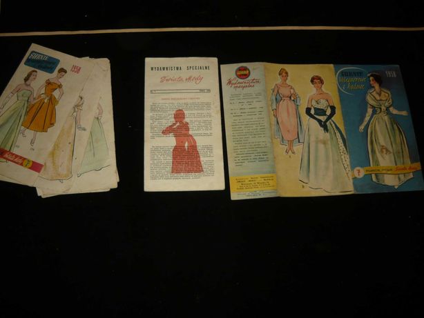 PRL wydawnictwa specjalne świata mody 1958 suknie balowe