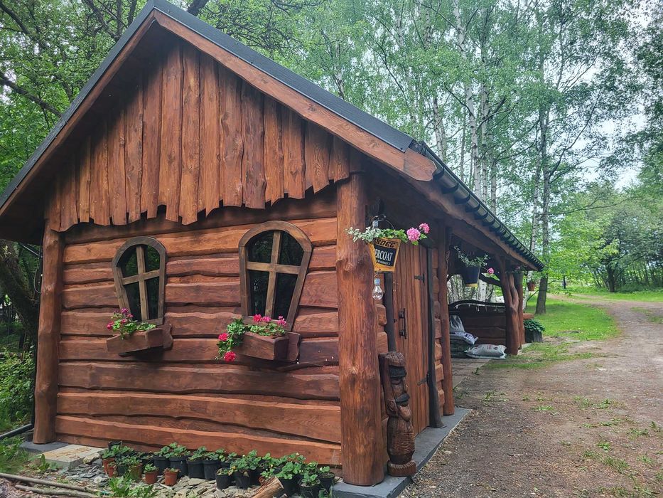 Garaż drewniany 3w1  wiata 10x5,50m  zadaszenie domek z altaną altanka