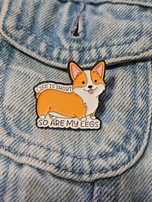 Corgi przypinka emaliowana ozdoba do ubrań