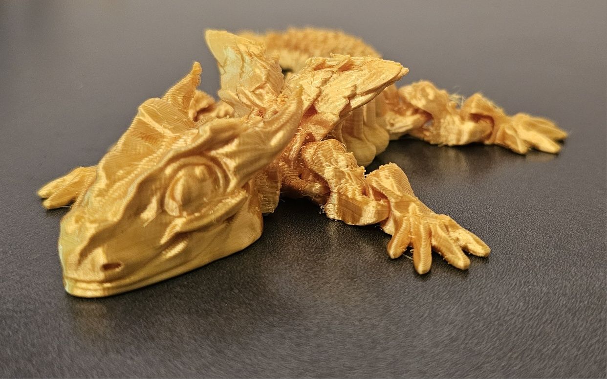 Golden Gecko złota jaszczurka mini dragon 17cm