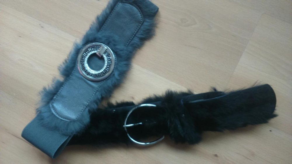2 szt pasków z futerkiem JAK NOWE