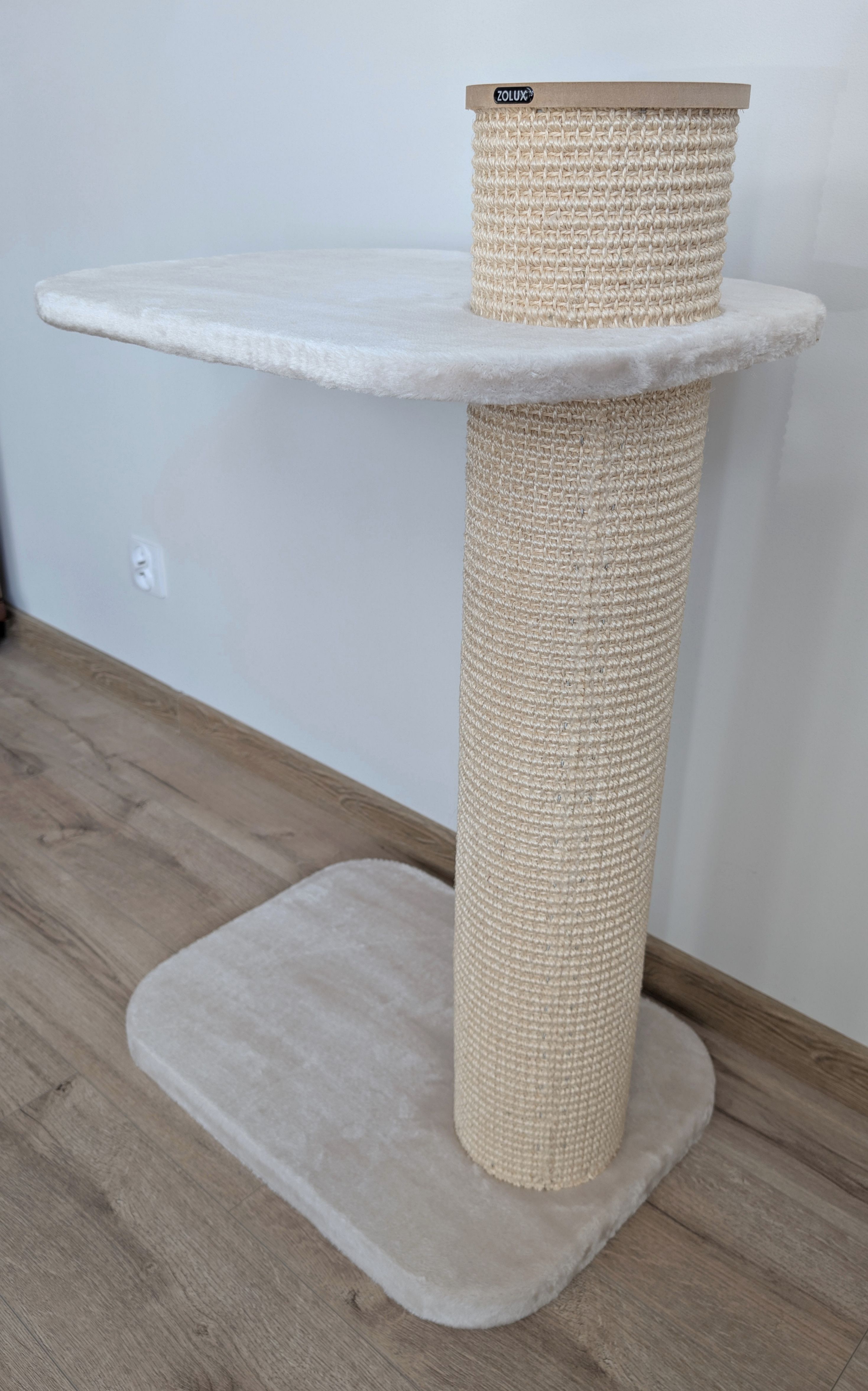 ZolZolux Duży Drapak Słupek Dla Kota City Cat 2 59X45X97Cm Beżowy
