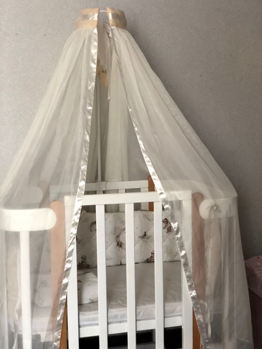 Оригінальне дитяче ліжечко Ingvart Nika  5в1, приставне ліжечко