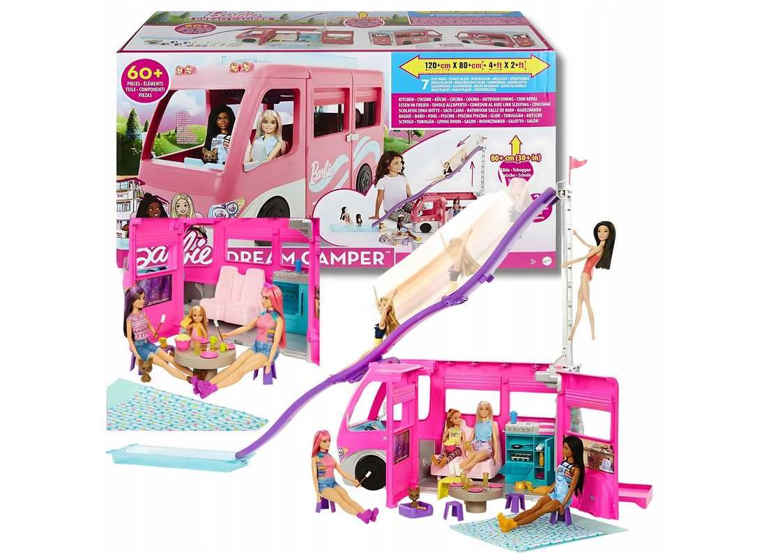 LALKA BARBIE KAMPER MARZEŃ wielkie auto dla lalek barbie na prezent