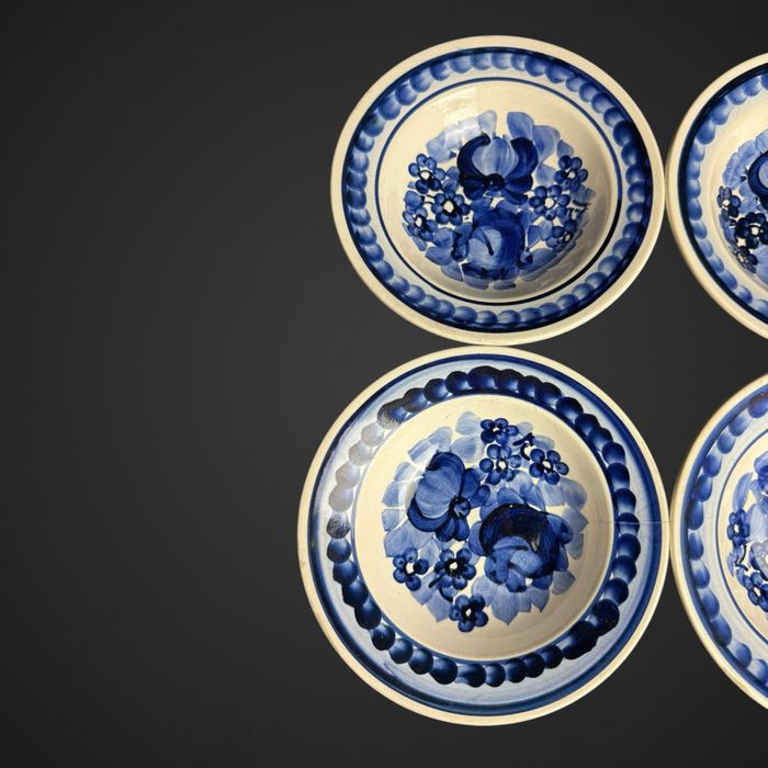 Miseczki miski Fajans Włocławek niebieskie kwiaty B4/113012