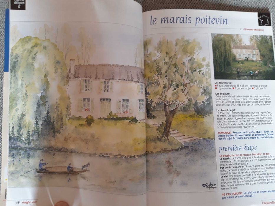 Conjunto revista "Magic Art" para aprender a pintar desenho aquarela