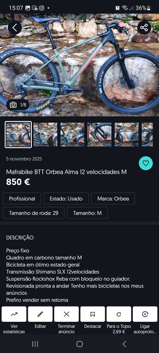 Btt Orbea Alma 12 velocidades tamanho M