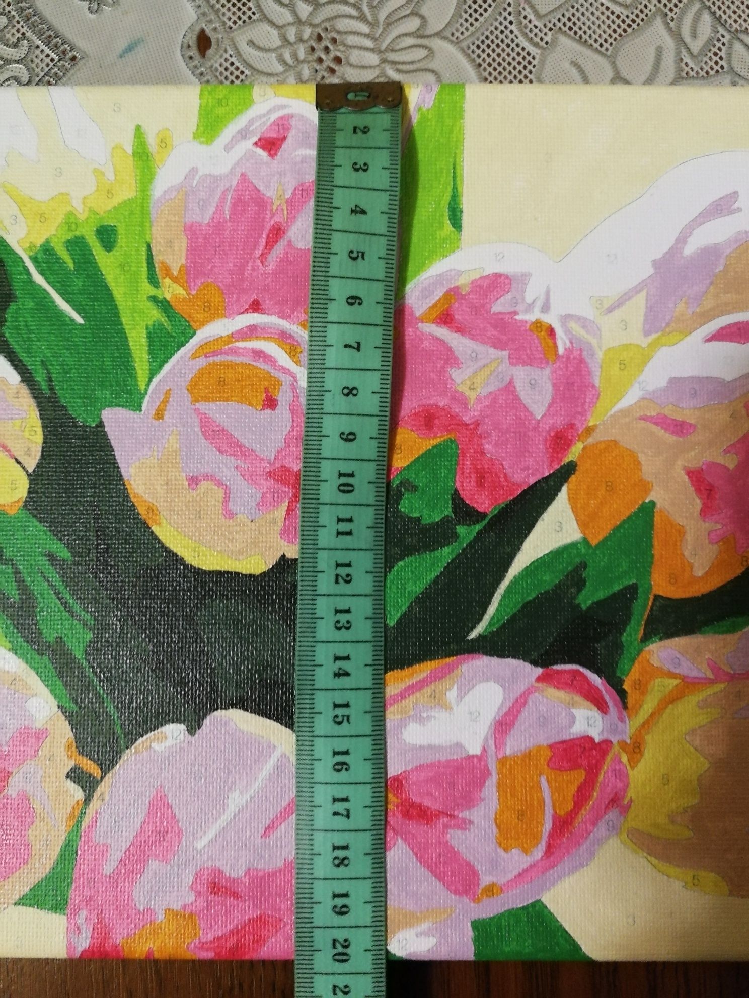 Картина акрил тюльпани, букет квітів 19.5*29.5.