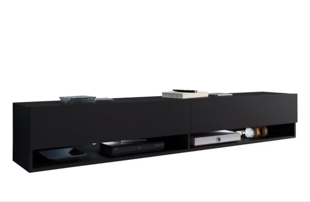 Szafka rtv czarna matowa wisząca