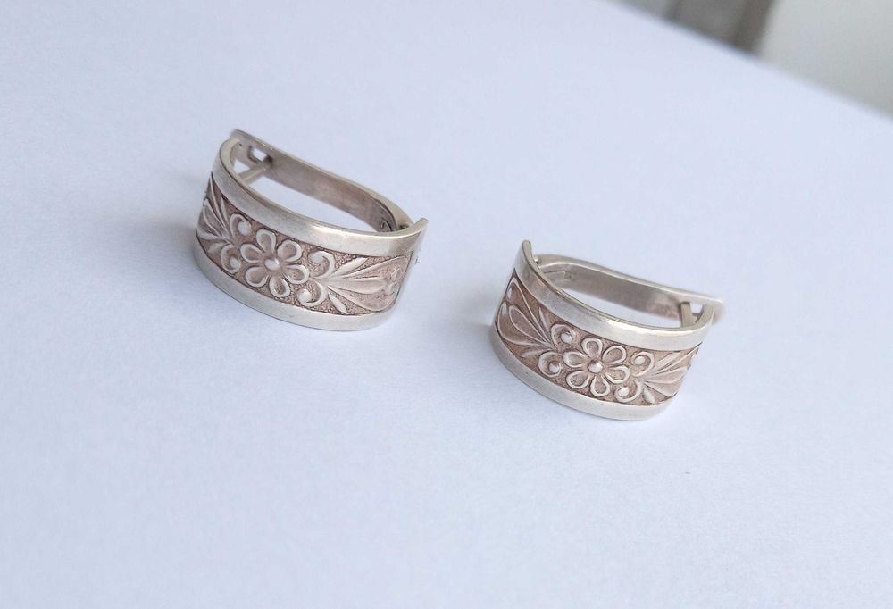 Вінтажні Сережки Срібло 875 проба. Зірочка. СССР