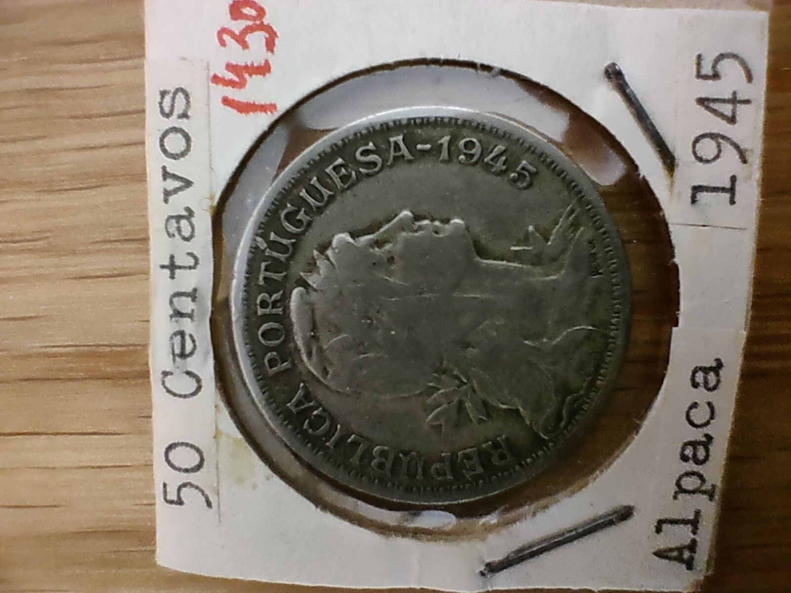 Moeda 50 centavos 1945 alpaca