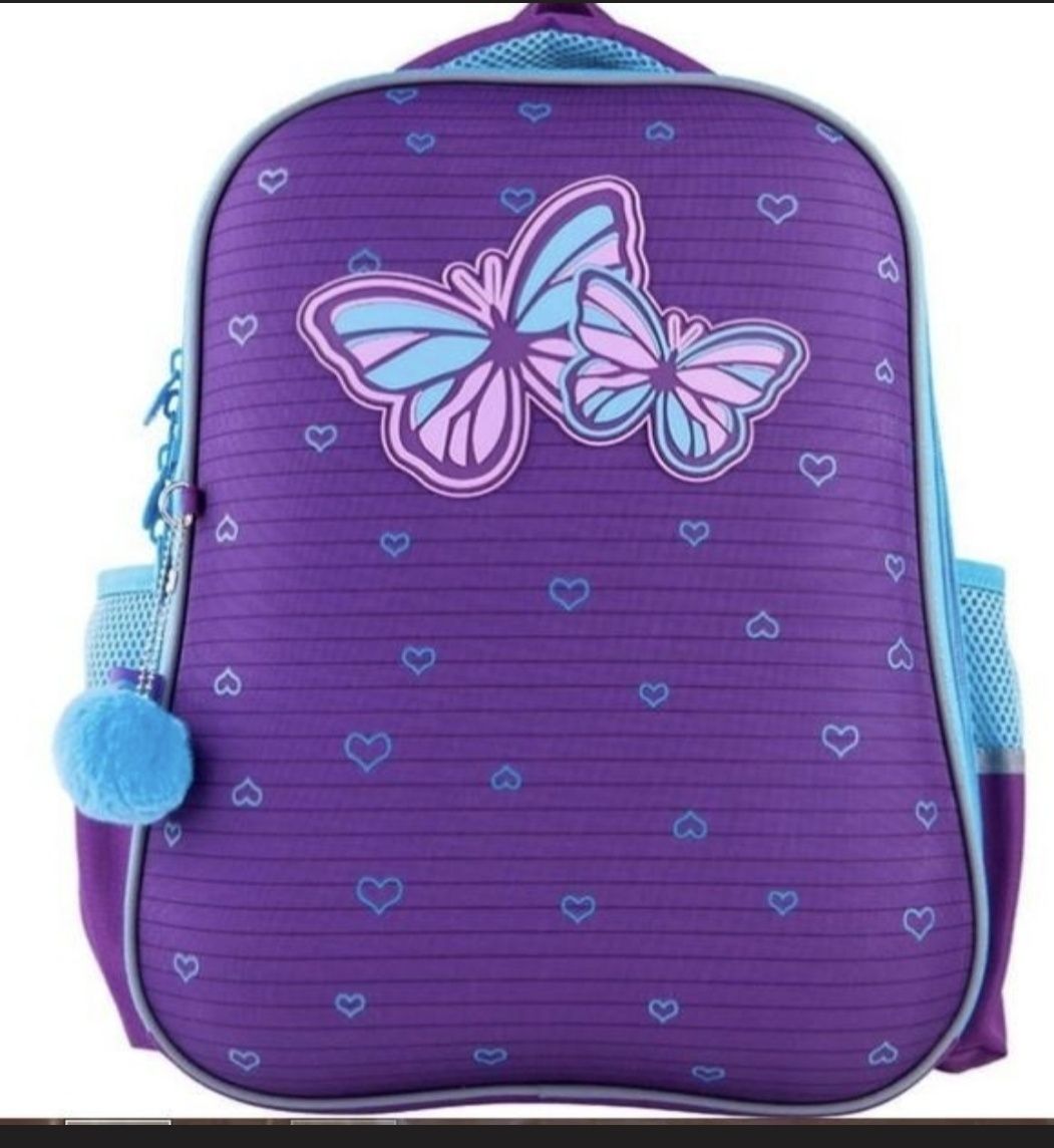 Рюкзак шкільний GoPack Education напівкаркасний Butterflies violet 38х