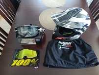 Kask cross enduro Nolan N53, gogle 100%