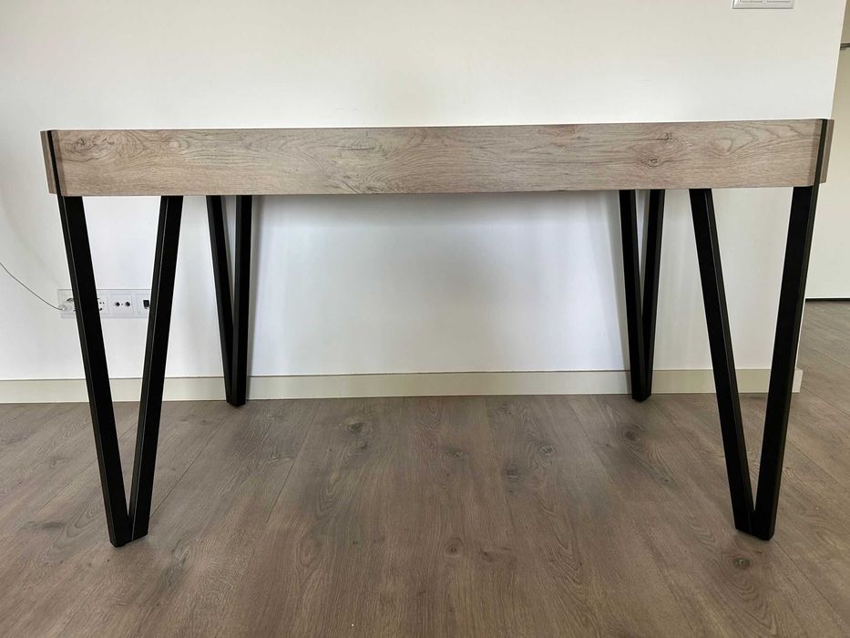 Mesa de jantar, CAMBELL, castanho / preto 130x80 (NOVO)