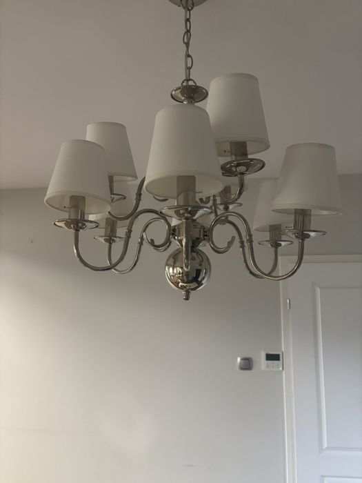 Żyrandol srebrny wiszacy