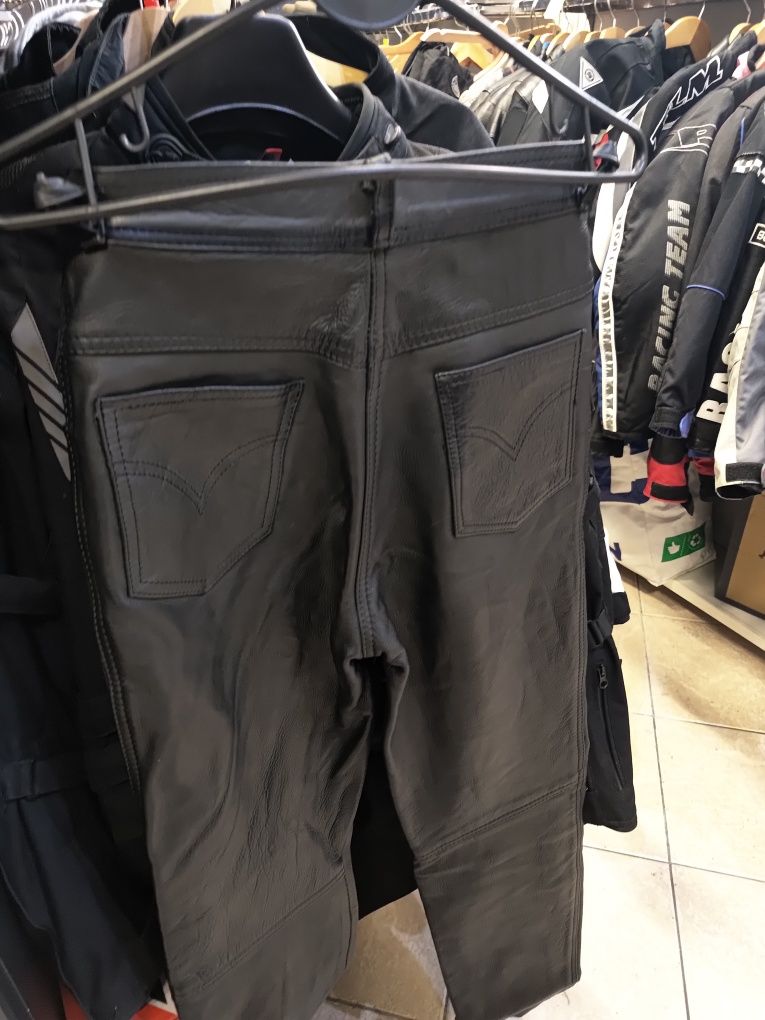 Spodnie motocyklowe skórzane skóra rozmiar xs