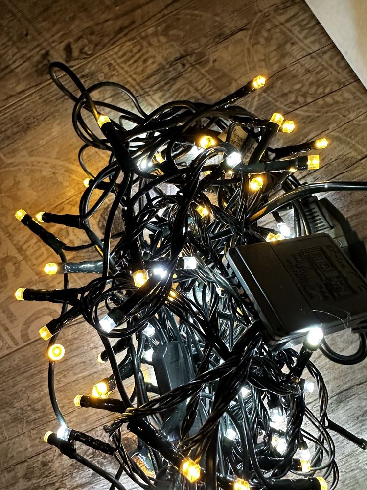 Dwa komplety lampek choinkowych 2x100 LED Ciepłe i zimne