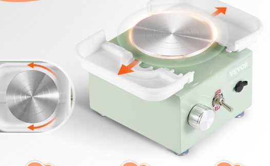 Мини электрический керамический круг 320 об/мин зеленый