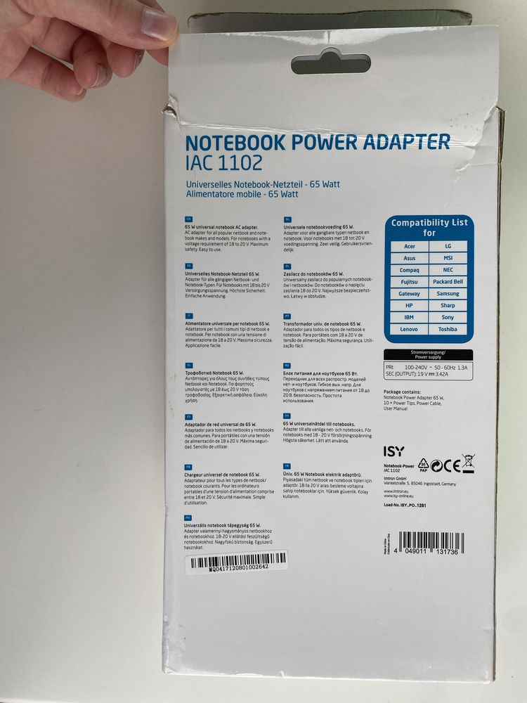 Notebook power adapter