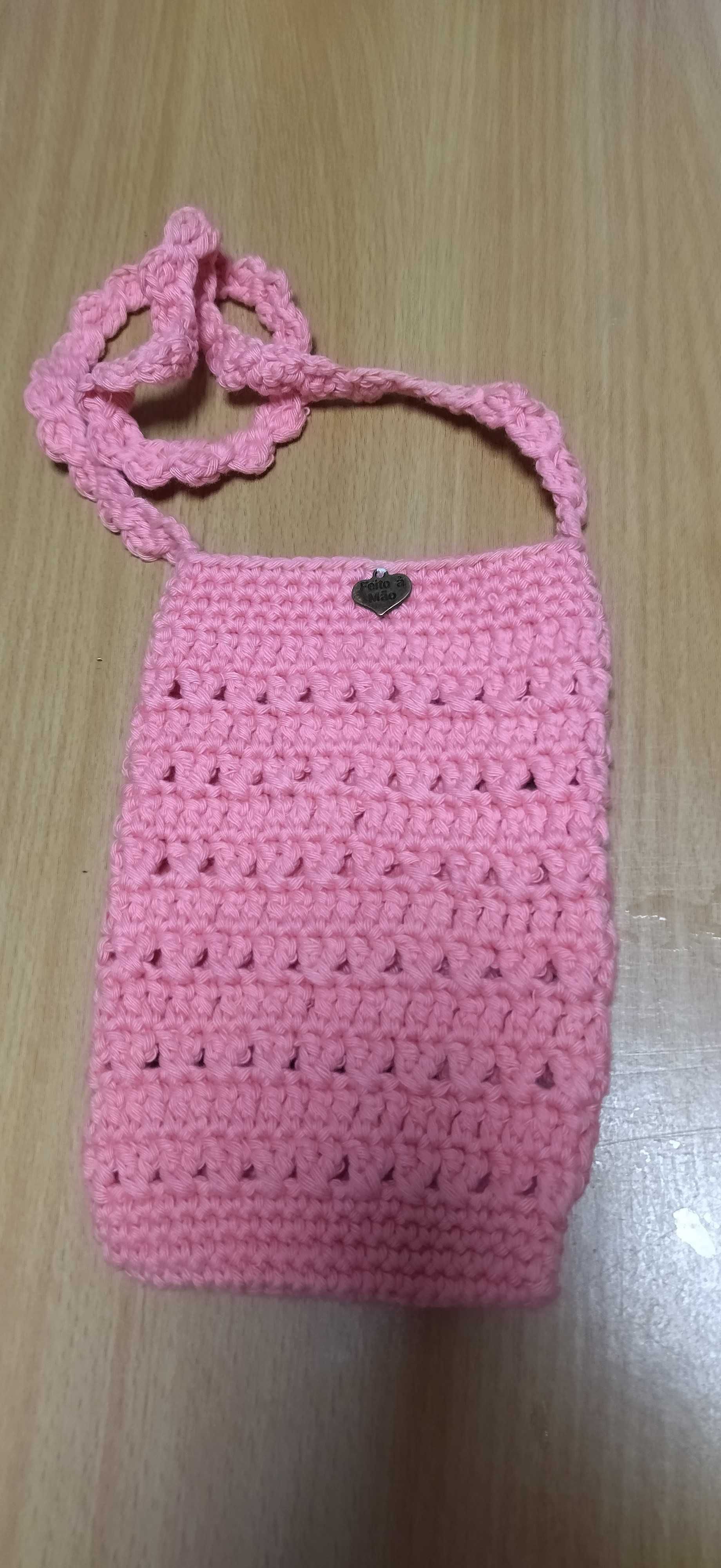 Bolsa Rosa para telemóvel ou cartão da escola