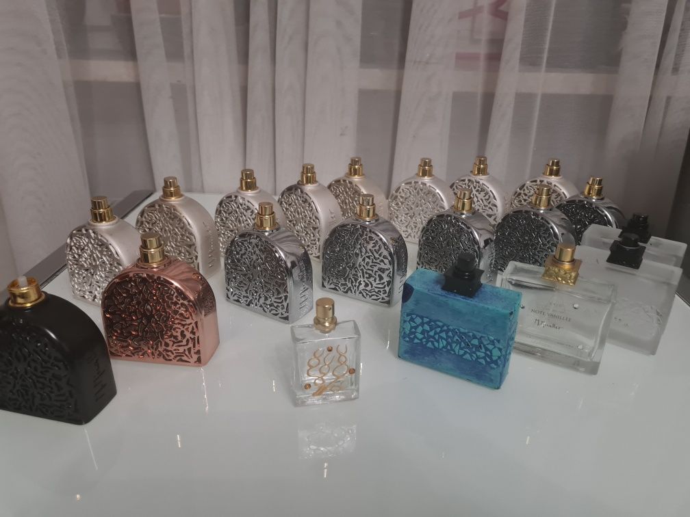 Zestaw 24 unikatowych flakonów po oryginalnych perfumach M Miccalef